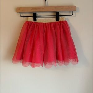 Hanna Andersson Pink Tulle Skirt with Gold Waistband
